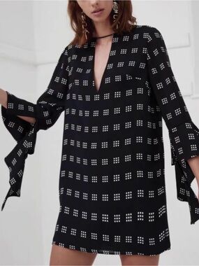 C/MEO Collective Spelt Out Flounce Sheath Dress, Small, 1960s Mod / Retro